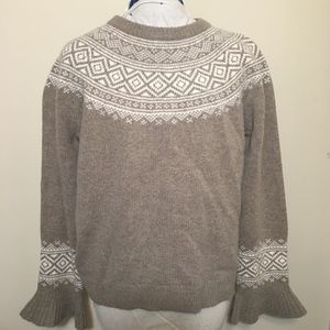 JCrew Fair Isle bell sleeve